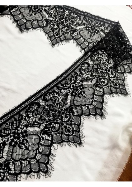 Siyah Sakallı Dantel 20 cm ( 3 mt )