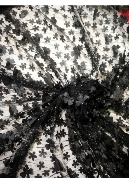 3 Boyutlu Simli Gül Desenli Kumaş modelleri