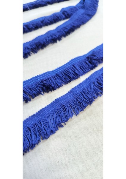 Saks Mavi Pamuk Kenar Düz Püskül Saçak