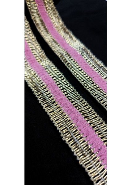 Gold Zırhlı Pembe Örgülü Şerit