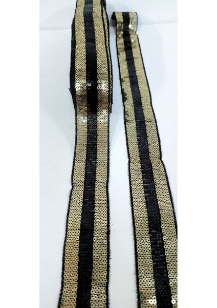 Siyah Gold Pul Payet Şerit modelleri