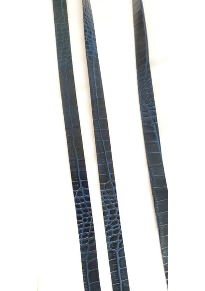 Lacivert Timsah Desenli Suni Deri Şerit (140 Cm) modelleri