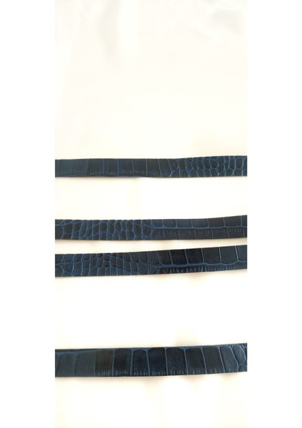 Lacivert Timsah Desenli Suni Deri Şerit (140 Cm) fırsatları