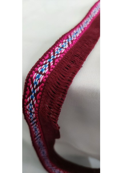 Etnik Şeritli Bordo Renk Püskül indirimleri