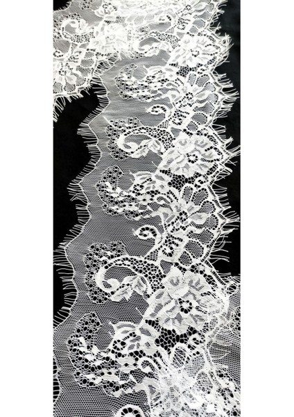 Beyaz Kenar Sakallı Dantel 17 cm ( 3 mt ) fiyatları