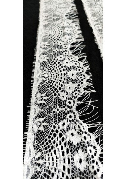 Beyaz Kenar Sakallı Dantel 8 cm ( 3 mt ) fiyatları