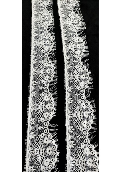 Beyaz Kenar Sakallı Dantel 8 cm ( 3 mt ) modelleri