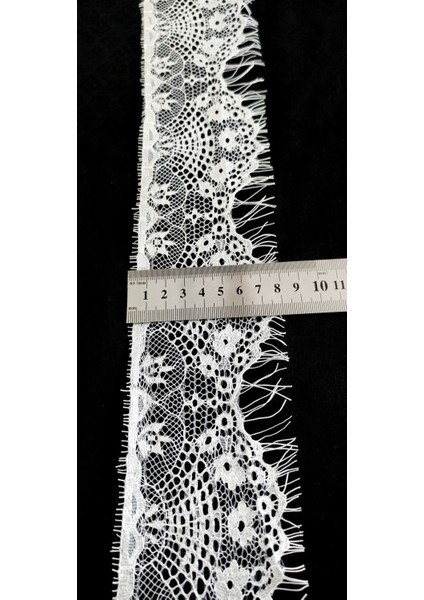 Beyaz Kenar Sakallı Dantel 8 cm ( 3 mt ) fırsatları