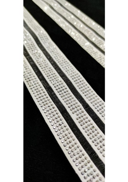 Özel Beyaz Tüllü Full Taşlı Lastik Şerit fiyatları