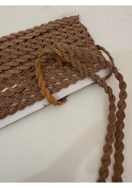 Ikili Saç Örgü Taş Işlemeli Kahverengi Süet Şerit fırsatları