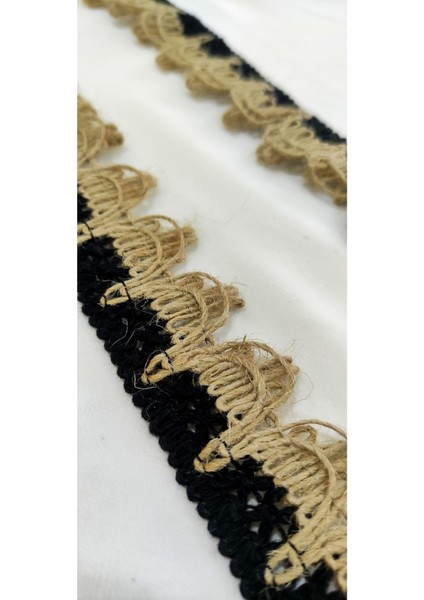 Kenar Siyah Gold Hasır Örme Şerit