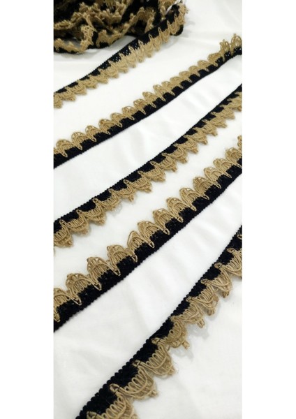 Kenar Siyah Gold Hasır Örme Şerit