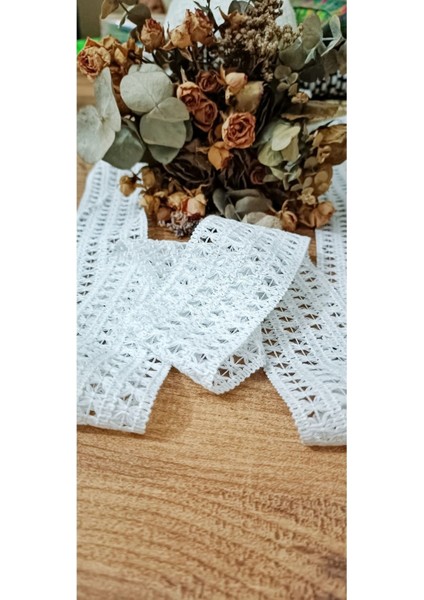 Beyaz Pamuk Örme Şerit modelleri