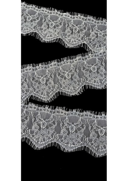 Beyaz Sakallı Dantel Kenar 15 cm ( 3 mt )