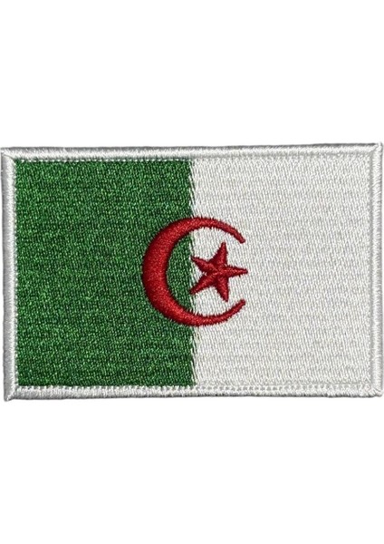 Cezayir Bayrağı Nakış Patch Peç - 8x5 cm