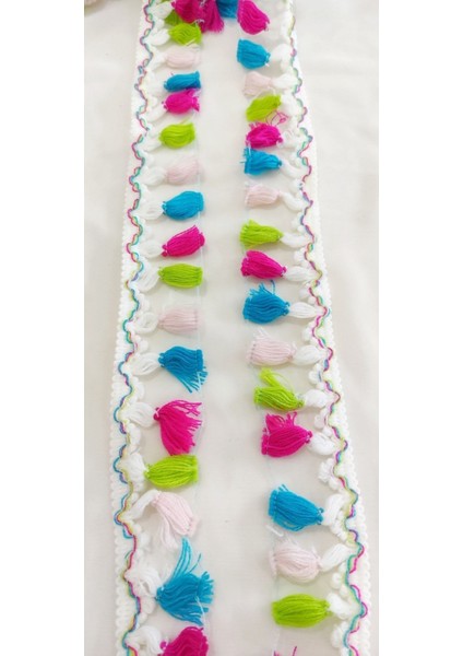 Beyaz Kenar Çam Model Yumuşak Orlon Canlı Renkli Püskül Saçak fiyatları