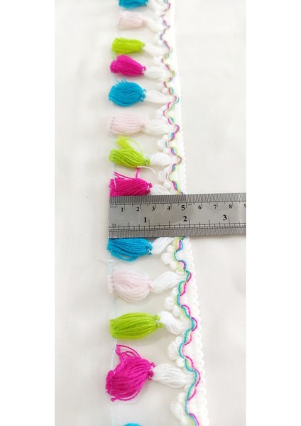 Beyaz Kenar Çam Model Yumuşak Orlon Canlı Renkli Püskül Saçak indirimleri