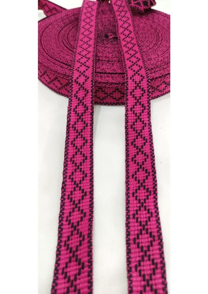 Pembe Etnik Dar Dokuma Şerit