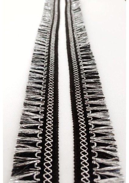 Siyah Gümüş Kenar Püskül Saçak fiyatları