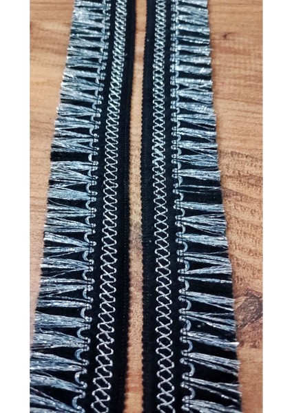 Siyah Gümüş Kenar Püskül Saçak modelleri