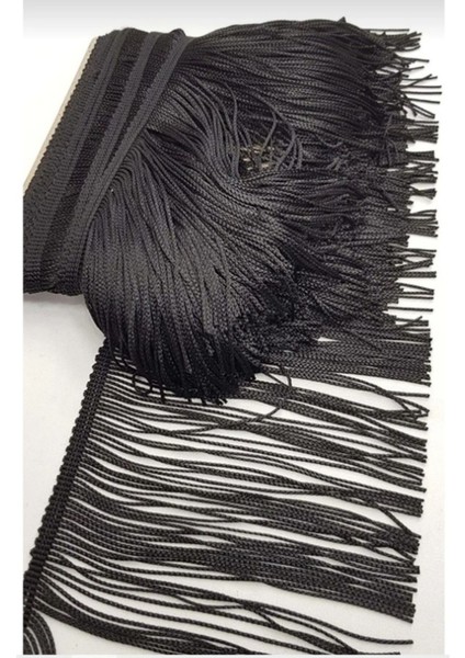 Si̇yah Düz Püskül Saçak 20 cm