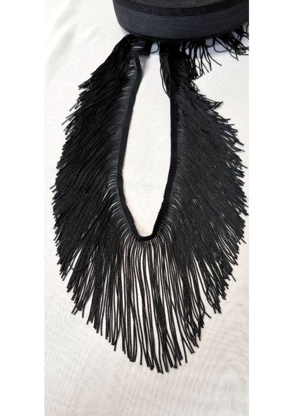 Si̇yah Düz Püskül Saçak 20 cm