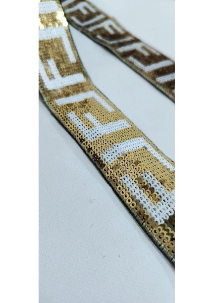 Gold Beyaz F Pul Payet Şerit modelleri