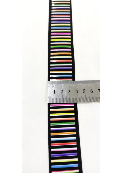 Siyah Gökkuşağı Baskılı Lastik