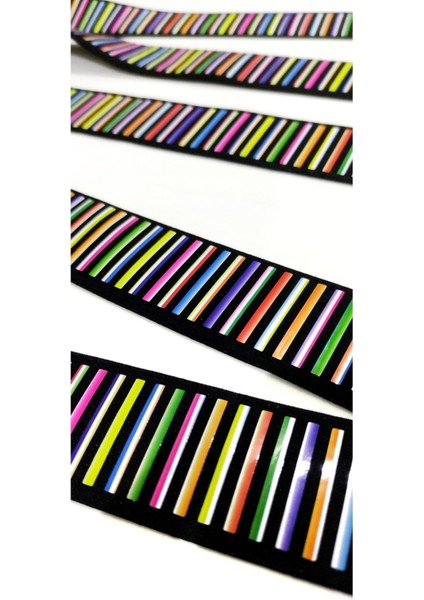 Siyah Gökkuşağı Baskılı Lastik