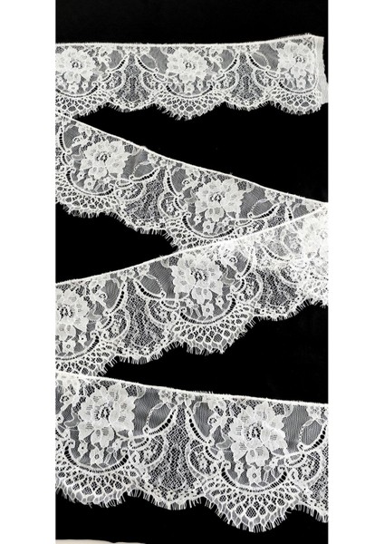 Beyaz Sakallı Dantel Kenar 15 cm ( 3 mt )