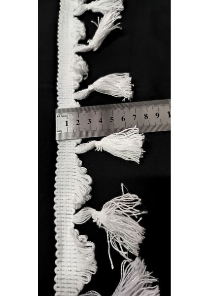 Beyaz Desenli Püskül Saçak modelleri