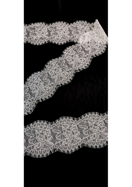 Beyaz Ara Sakallı Dantel 12 cm ( 3 mt )