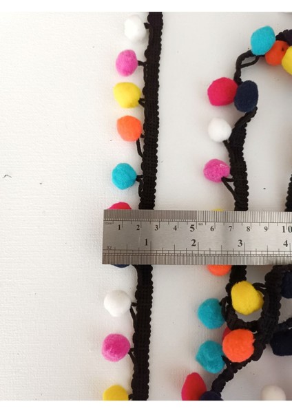 Siyah Kenar Rengarenk Ponponlu Şerit fiyatları