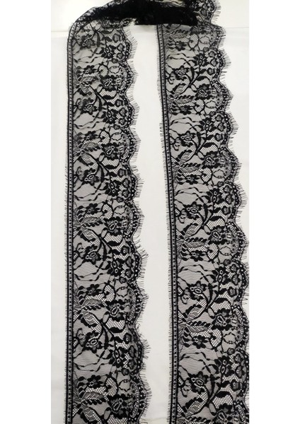 Siyah Sakallı Dantel Kenar 17 cm ( 3 mt )