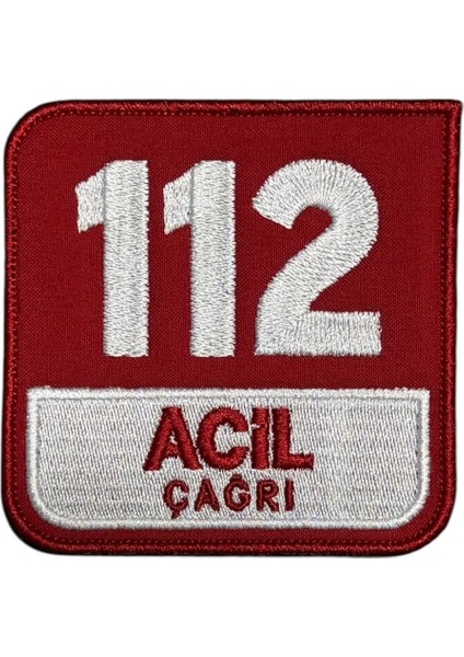 112 Acil Çağrı Nakış Patch Peç - 8x8 cm