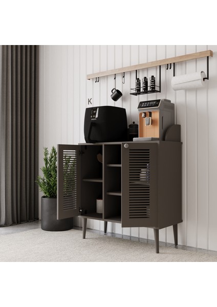 Kahve Kiler-Kahve Köşesi %100 Mdf Lake Ahşap Ayak Çok Amaçlı Dolap modelleri