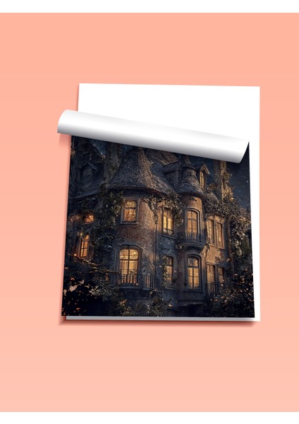 Çerçevesiz Poster, Şato ve Ay, Gece Manzarası, Gotik Stil Poster No: 107325 fiyatları