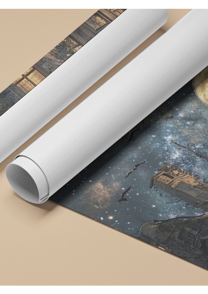 Çerçevesiz Poster, Şato ve Ay, Gece Manzarası, Gotik Stil Poster No: 107325 fırsatları