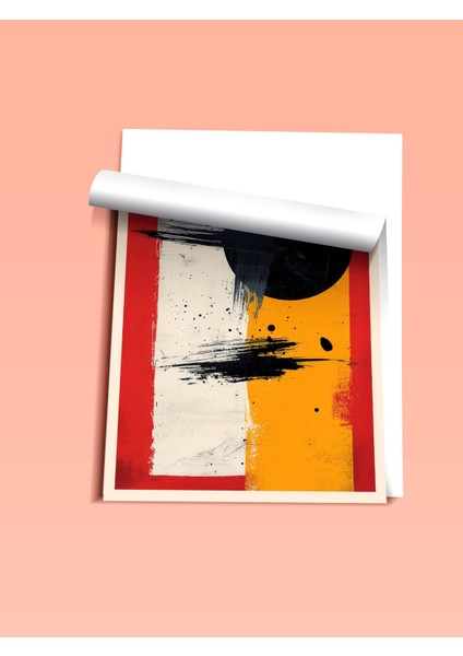 Çerçevesiz Poster, Minimalist Geometrik, Kırmızı ve Siyah Tonlar Poster No: 106591 fiyatları