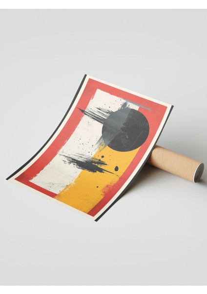 Çerçevesiz Poster, Minimalist Geometrik, Kırmızı ve Siyah Tonlar Poster No: 106591 modelleri