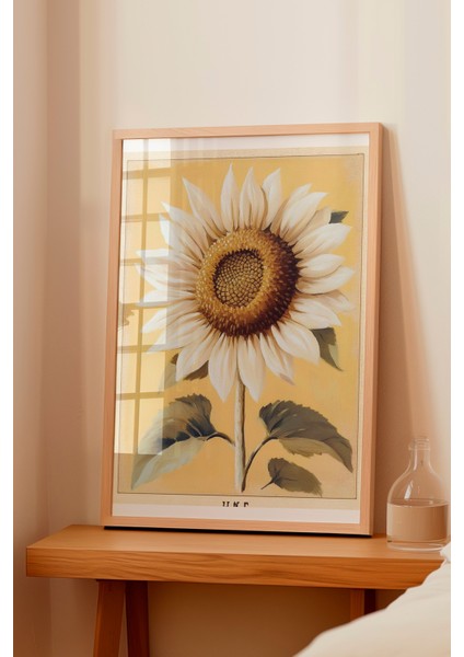 Ahşap Çerçeveli Tablo, Ayçiçeği, Vintage Çiçek Sanatı Poster No: 107436 fiyatları