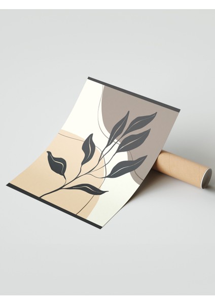 Çerçevesiz Poster, Siyah Yapraklar, Minimal Hat Çizimi Poster No: 107923 modelleri