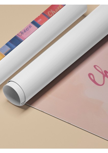 Çerçevesiz Poster, Şampanya Şişeleri, Cheers Yazısı ile Pastel Arka Plan Poster No: 107500 fırsatları