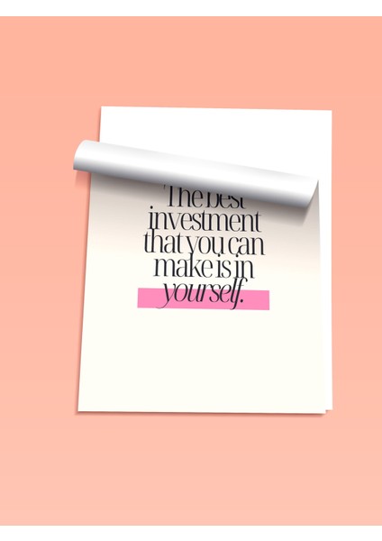 Çerçevesiz Poster, The Best Investment Is Yourself Tipografisi Poster No: 107656 fiyatları