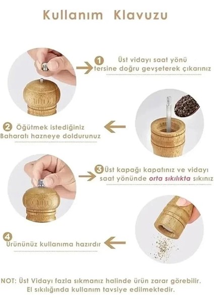 El Yapımı Doğal Ahşap Baharat Değirmeni, Ayarlanabilir Seramik Öğütücü, Tuz ve Karabiber fiyatları