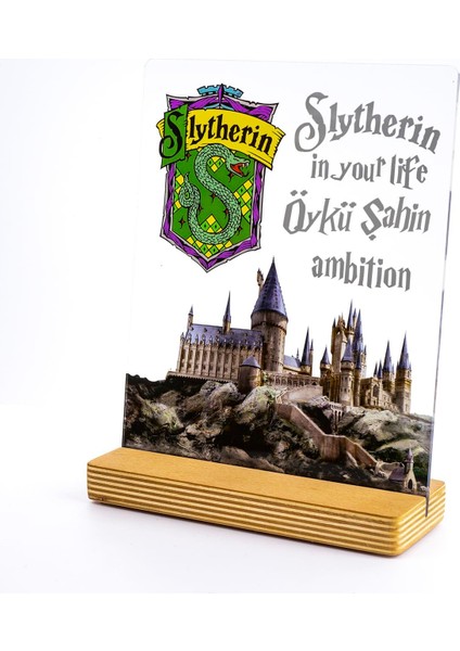 Harry Potter Hediyesi Hogwarts Slytherin Binası Hediye Paketli Şeffaf Çerçeve