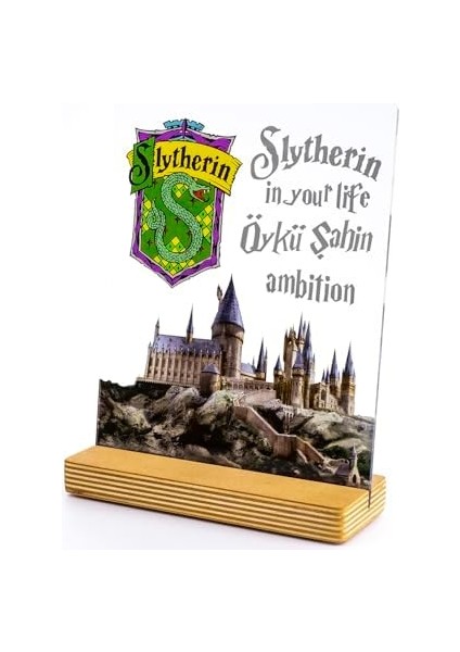Harry Potter Hediyesi Hogwarts Slytherin Binası Hediye Paketli Şeffaf Çerçeve modelleri