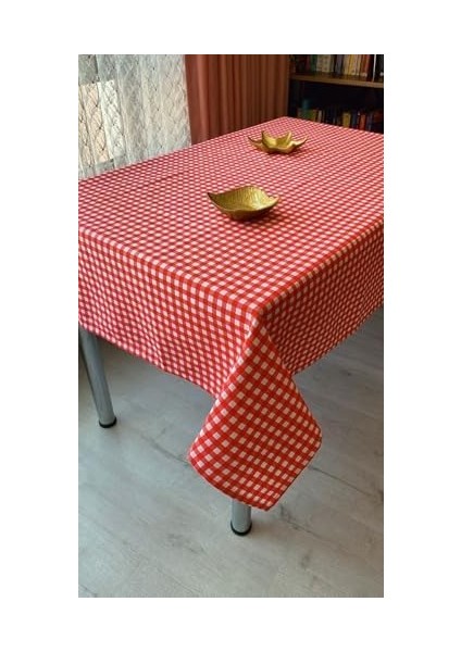 Masa Örtüsü Pötikare Desenli Duck Keten 150 x 180 cm (Kırmızı) fiyatları