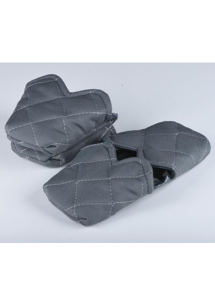 Isı Yalıtımlı Isı Geçirmeyen Kumaş Fırın Tutacağı Tencere Tepsi Tutamaç 2 Adet Silikon Değil (Antrasit)