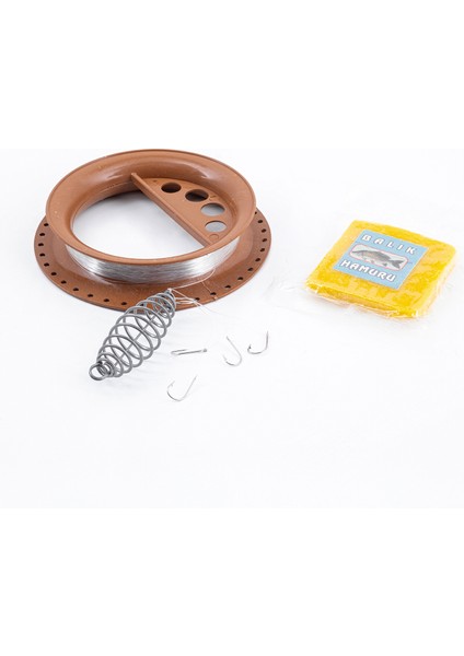 Sazan El Oltası Takımı - Büyük Kasnaklı - Savage - 4 Iğneli Yaylı - Hamurlu